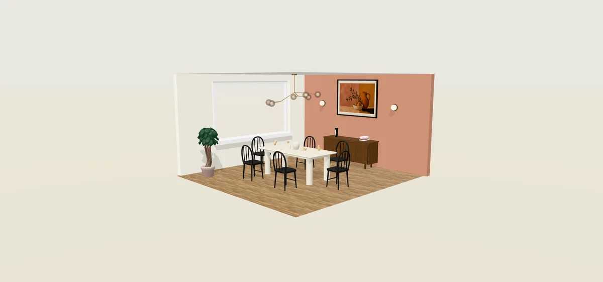 Das Esszimmer als 3D-Ansicht im Planer